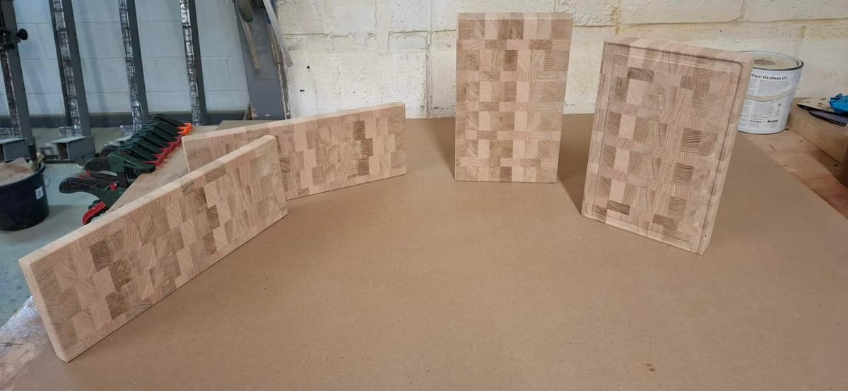 Small oak cutting board finished with food-safe oil