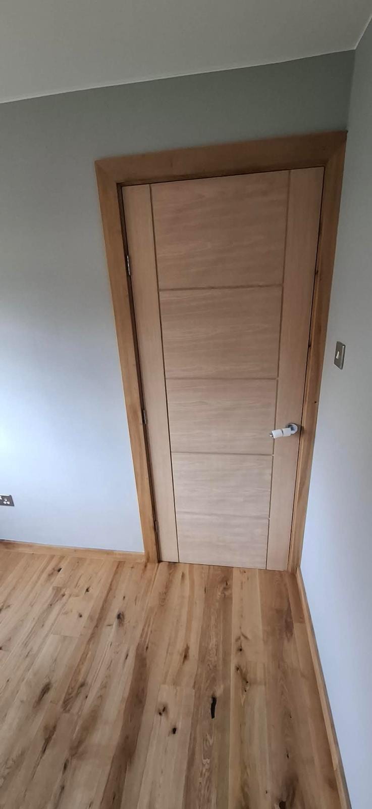 Oak door lining fitted ready for a new internal door