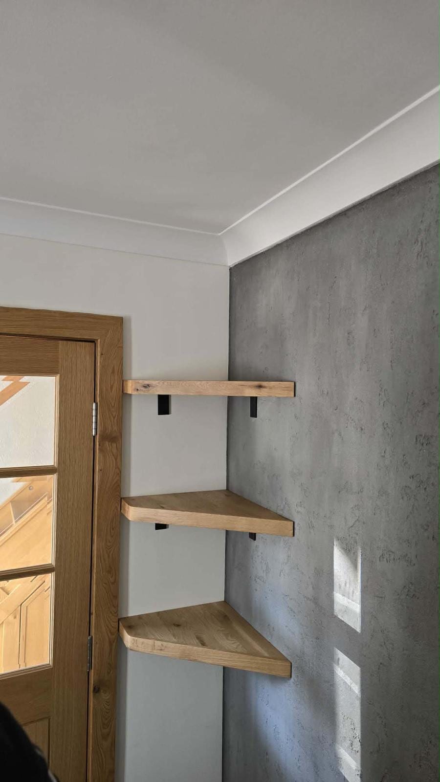 Ash bracket shelving fitted in a home office