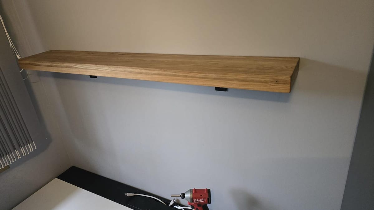 Ash bracket shelving fitted in a home office
