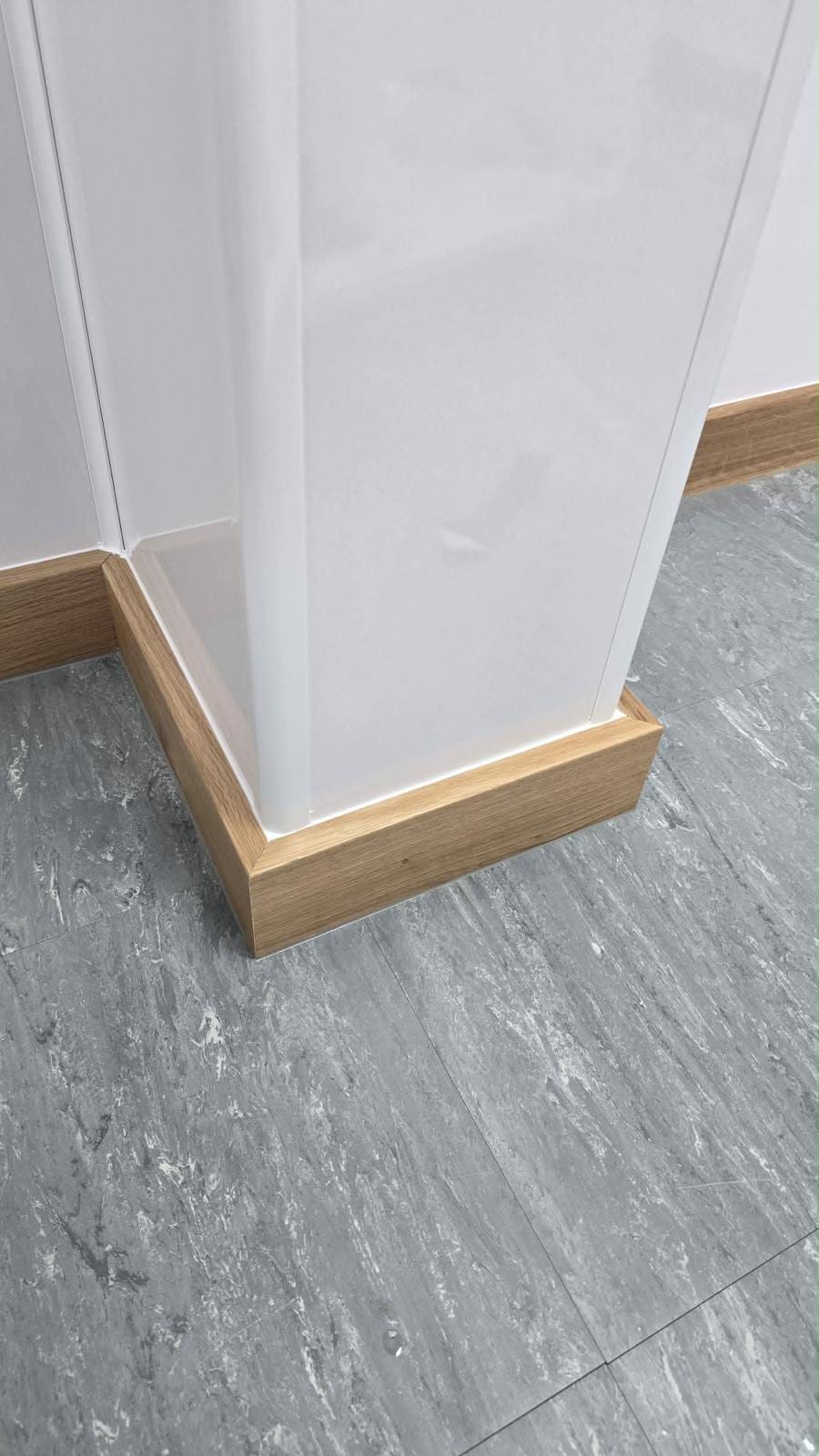 Oak skirting fitted room to room throughout a renovation
